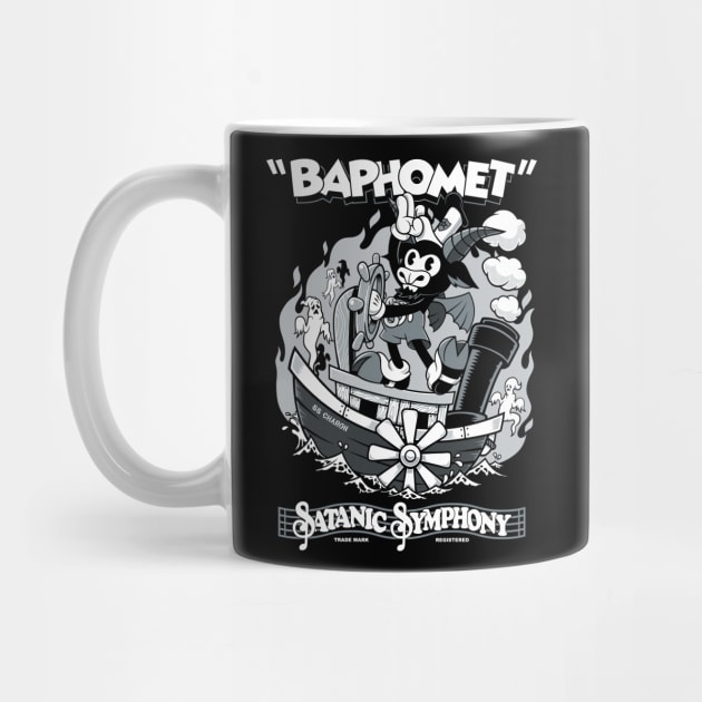 Vintage Cartoon Baphomet - Steamboat Baphy - Occult - Satanic Symphony by Nemons